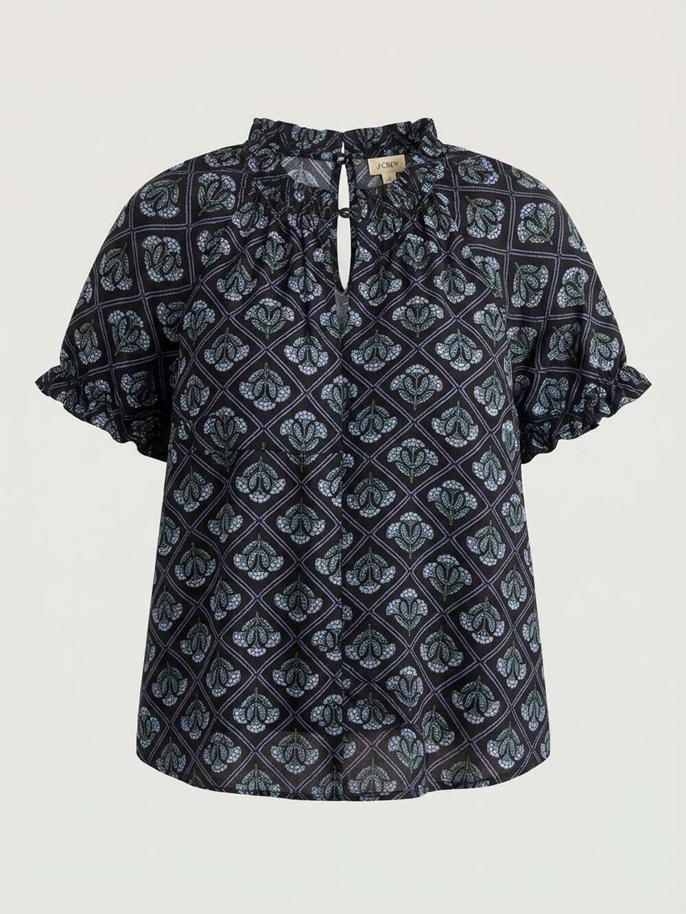 J. Crew Geometric Floral Blouse Size XXL